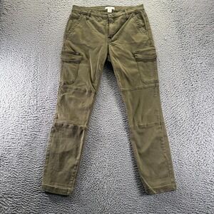 H&M L.O.G.G. Pant‎ Womens 10 Green Cotton Cargo Skinny Travel Utility Workwear